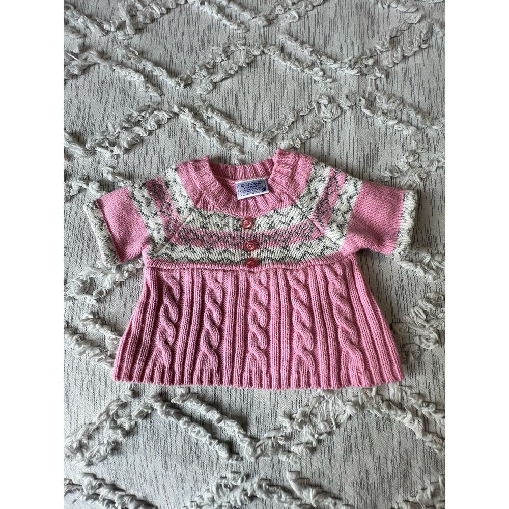 Build A Bear Workshop BABW Pink Knitted Sweater Hearts Dress Top